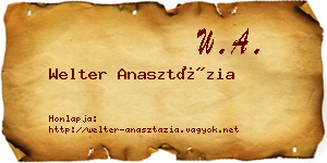 Welter Anasztázia névjegykártya